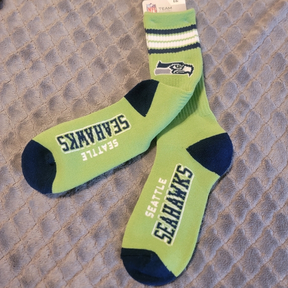 NFL Team Green and Navy Seahawks Socks - Picture 3 of 5
